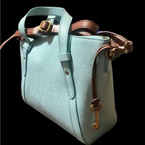 NWT Fossil Eco-Leather Blue Handbag